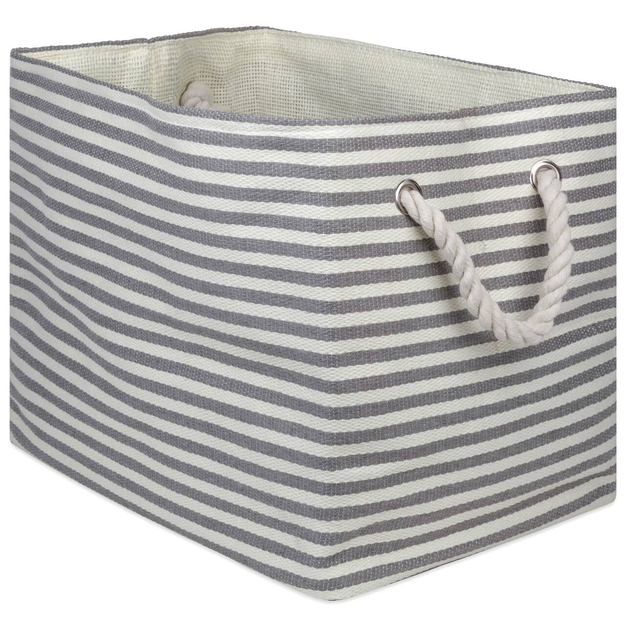 DII® Large Pinstripe Rectangle Woven Paper Storage Bin